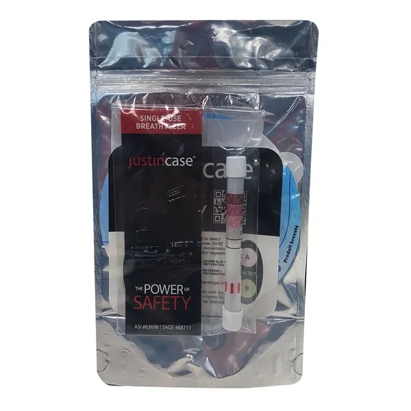 Kit Contains: Single Use Breathalyzer, One Time Use Drink Cover, Drug... from ASI 63698 Justin Case®