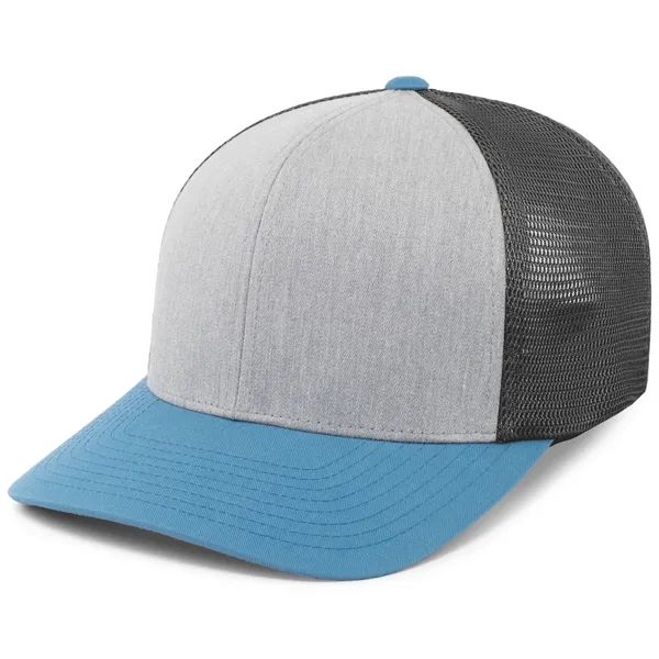 Trucker PacFlex Snapback Cap with mid-profile curved visor.... from ASI 37461 Augusta Sportswear / Pacific Headwear
