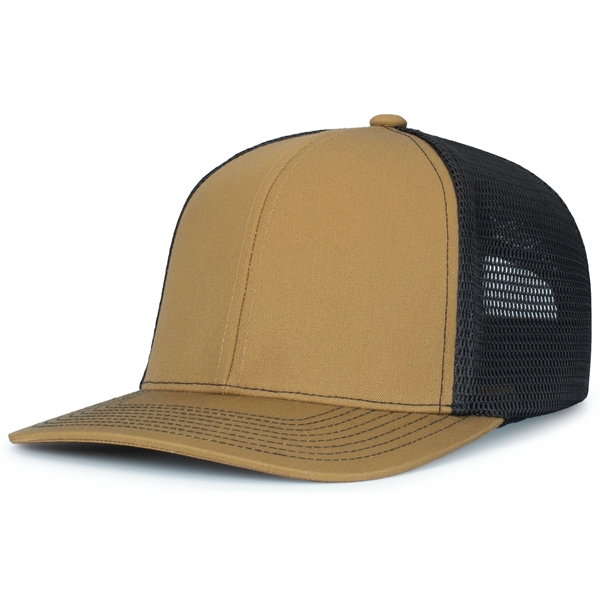 Contrast Stitch Trucker PacFlex SnapBack Cap with polyester/cotton blend and a... from ASI 37461 Augusta Sportswear / Pacific Headwear