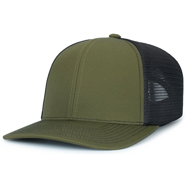 Contrast Stitch Trucker PacFlex SnapBack Cap with polyester/cotton blend and a... from ASI 37461 Augusta Sportswear / Pacific Headwear