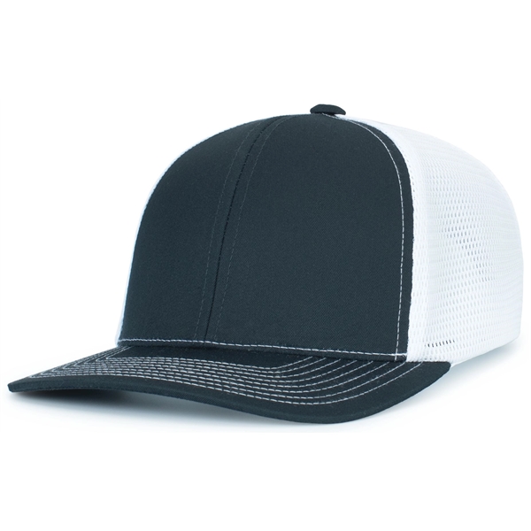 Contrast Stitch Trucker PacFlex SnapBack Cap with polyester/cotton blend and a... from ASI 37461 Augusta Sportswear / Pacific Headwear
