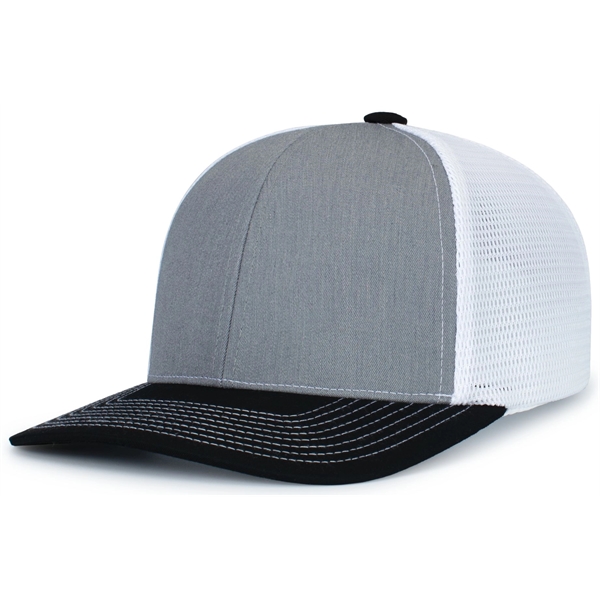 Contrast Stitch Trucker PacFlex SnapBack Cap with polyester/cotton blend and a... from ASI 37461 Augusta Sportswear / Pacific Headwear