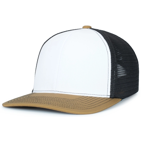 Contrast Stitch Trucker PacFlex SnapBack Cap with polyester/cotton blend and a... from ASI 37461 Augusta Sportswear / Pacific Headwear