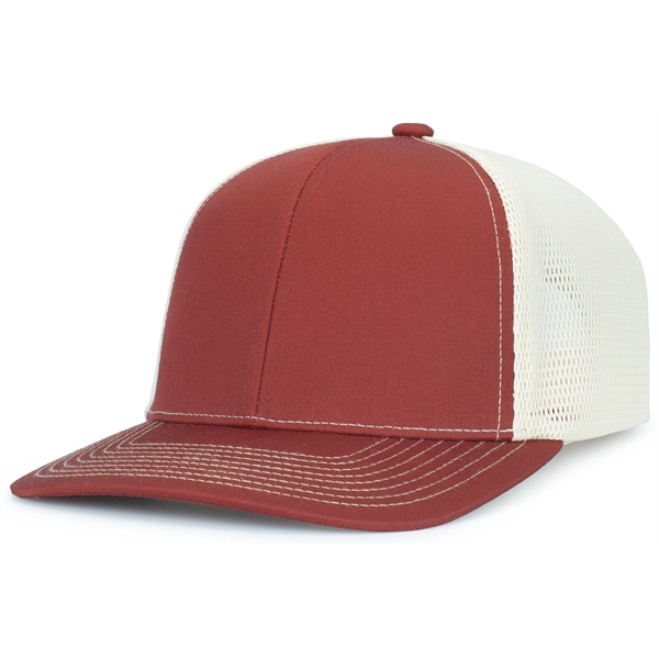 Contrast Stitch Trucker PacFlex SnapBack Cap with polyester/cotton blend and a... from ASI 37461 Augusta Sportswear / Pacific Headwear