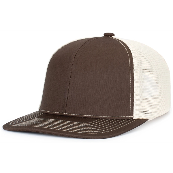 Contrast Stitch Trucker PacFlex SnapBack Cap with polyester/cotton blend and a... from ASI 37461 Augusta Sportswear / Pacific Headwear