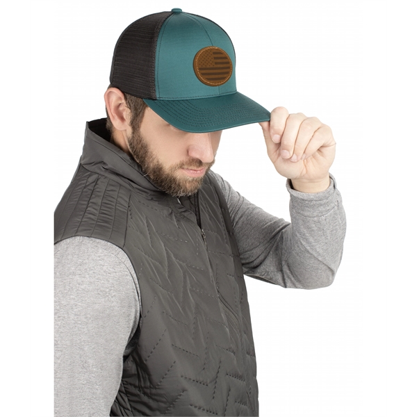 Contrast Stitch Trucker PacFlex SnapBack Cap with polyester/cotton blend and a... from ASI 37461 Augusta Sportswear / Pacific Headwear