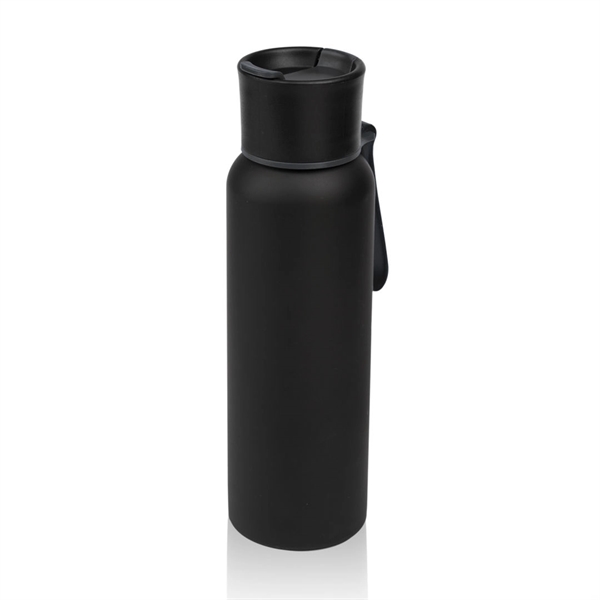 Textured black stainless steel sports water bottle... from ASI 84592 St Regis Group