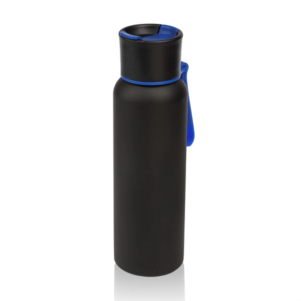 Textured black stainless steel sports water bottle... from ASI 84592 St Regis Group