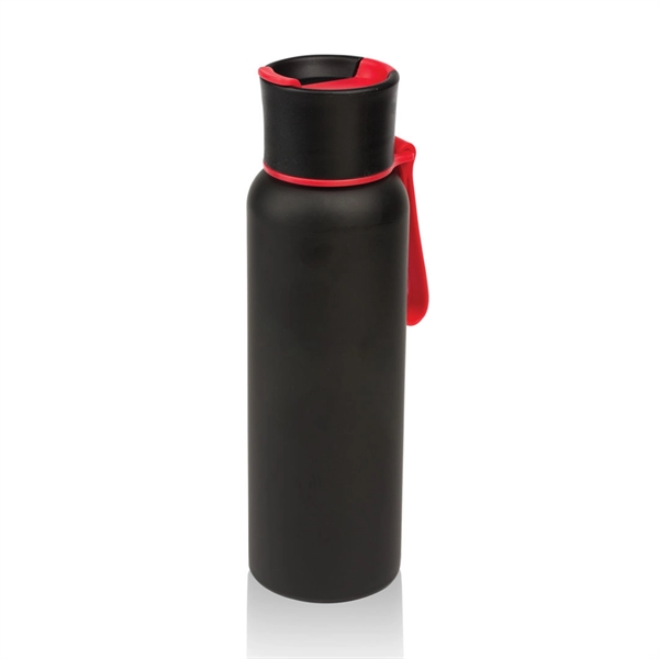 Textured black stainless steel sports water bottle... from ASI 84592 St Regis Group