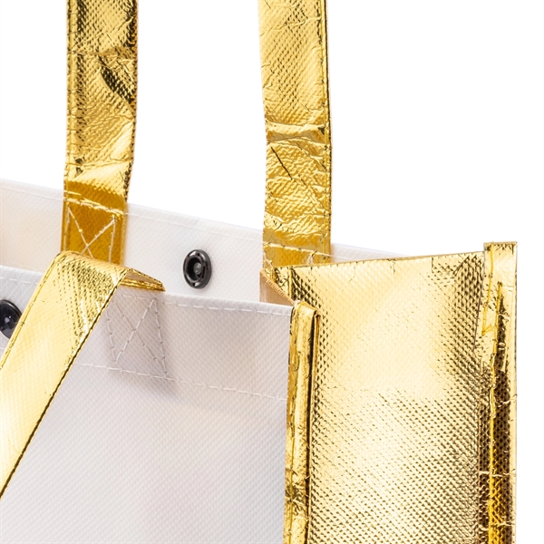 110GSM non-woven polypropylene glossy laminated designer tote bag with plastic snap... from ASI 57800 Gordon Sinclair / Gordon Sinclair®