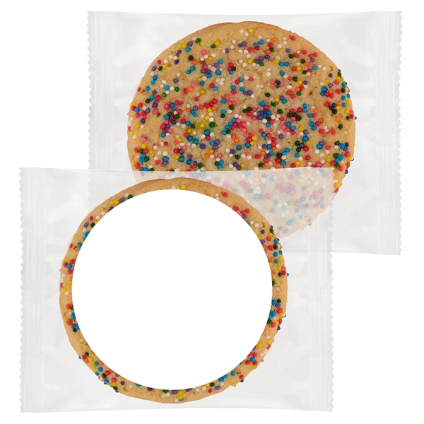 3" Diameter gourmet sugar cookie with rainbow nonpareils.... from ASI 71685 Midnite Snax®