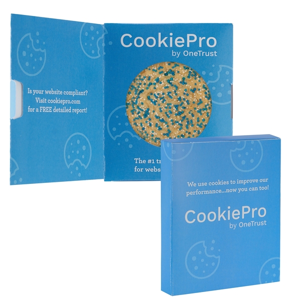 Storybook box features a gourmet sugar cookie with Corporate Color™ nonpareils... from ASI 71685 Midnite Snax®