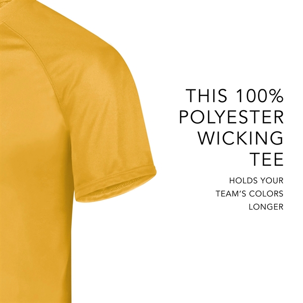 Youth Attain Wicking Two-Button Baseball Jersey with 100% polyester wicking knit.... from ASI 37461 Augusta Sportswear