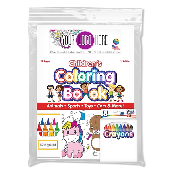 24 Page Children's Coloring Book with 8 Pack of Crayons. 24... from ASI 67675 Liqui-Mark Corp