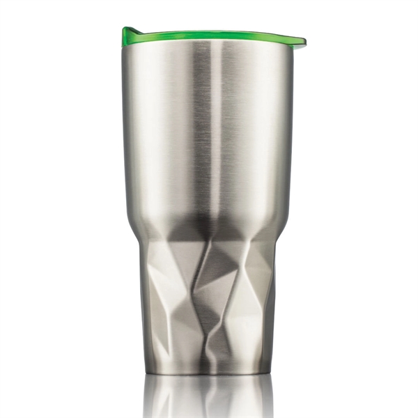 Double wall stainless steel vacuum tumbler with fashion-forward geometric indented design... from ASI 84592 St Regis Group