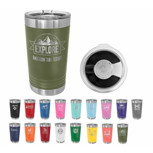 Polar Camel 16 oz Stainless Steel Tumbler with Upgraded magnetic lid... from ASI 72657 Active Life Promo / Apres Ski