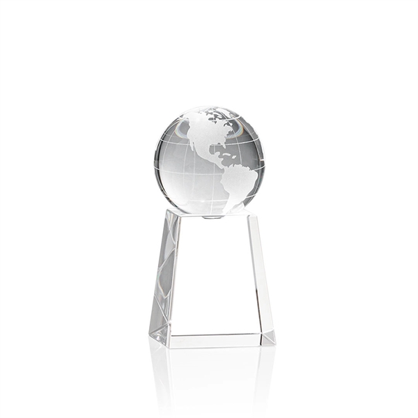 Optical crystal globe award on tall base.... from ASI 84592 St Regis Group / St Regis