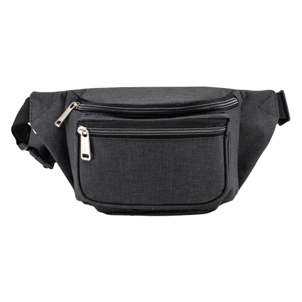 Heathered fanny pack made of 600 denier polyester with three zippered... from ASI 57655 STOPNGO Line