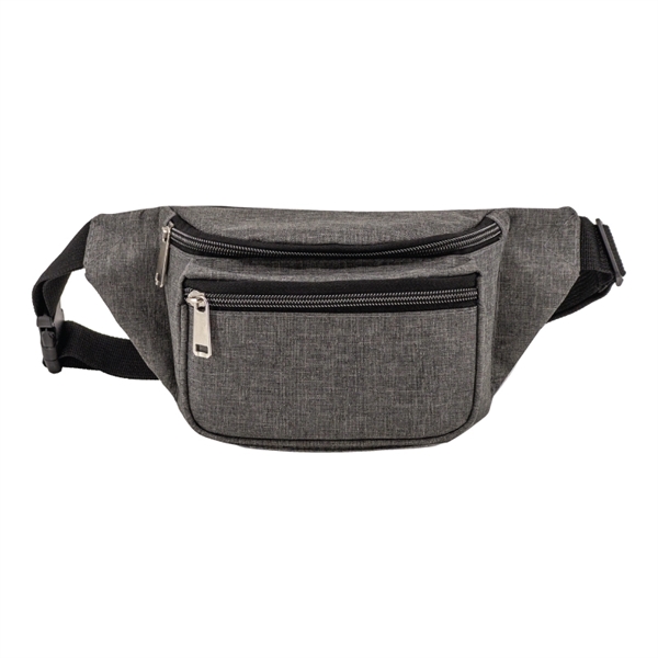 Heathered fanny pack made of 600 denier polyester with three zippered... from ASI 57655 STOPNGO Line