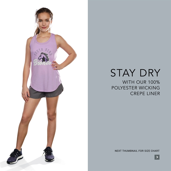 Girls Wayfarer shorts made of polyester with a liner that has... from ASI 37461 Augusta Sportswear