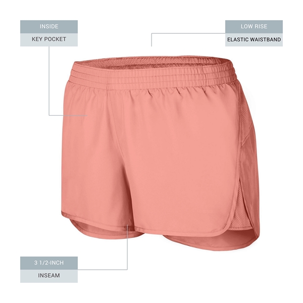 Girls Wayfarer shorts made of polyester with a liner that has... from ASI 37461 Augusta Sportswear