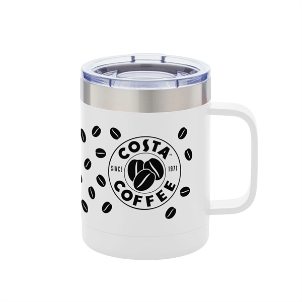 15 ounce travel mug with double-wall vacuum insulation, a handle, and... from ASI 88060 Snugz/USA Inc / Sweda®