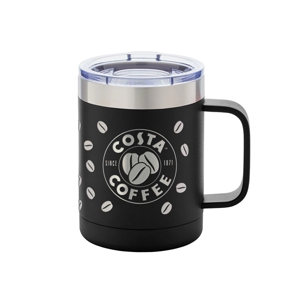 15 ounce travel mug with double-wall vacuum insulation, a handle, and... from ASI 88060 Snugz/USA Inc / Sweda®