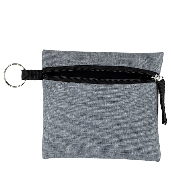 4 1/2" x 4 1/2" heathered gray polyester zippered pouch with... from ASI 62660 Innovation Line