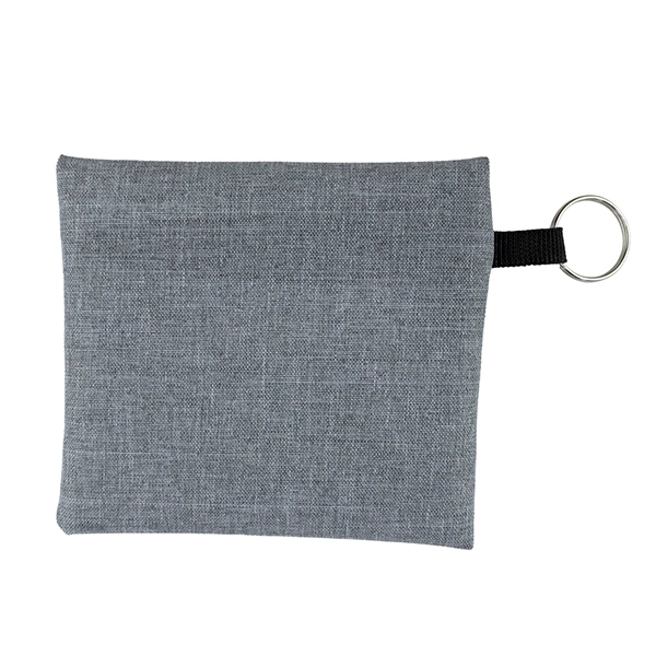 4 1/2" x 4 1/2" heathered gray polyester zippered pouch with... from ASI 62660 Innovation Line