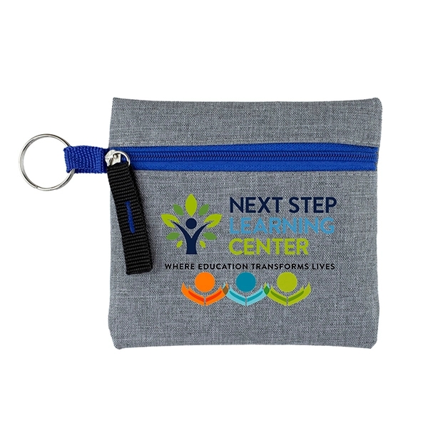 4 1/2" x 4 1/2" heathered gray polyester zippered pouch with... from ASI 62660 Innovation Line