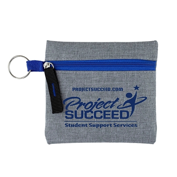 4 1/2" x 4 1/2" heathered gray polyester zippered pouch with... from ASI 62660 Innovation Line