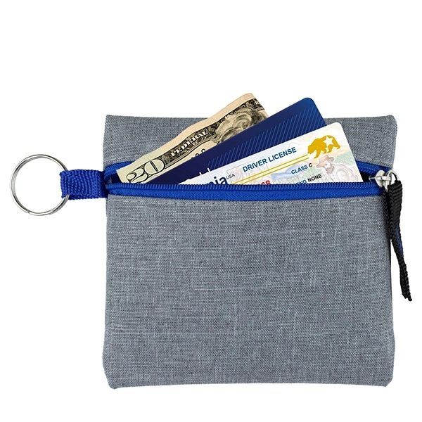 4 1/2" x 4 1/2" heathered gray polyester zippered pouch with... from ASI 62660 Innovation Line