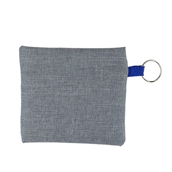 4 1/2" x 4 1/2" heathered gray polyester zippered pouch with... from ASI 62660 Innovation Line