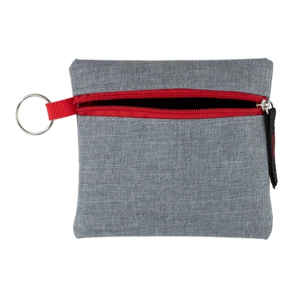 4 1/2" x 4 1/2" heathered gray polyester zippered pouch with... from ASI 62660 Innovation Line
