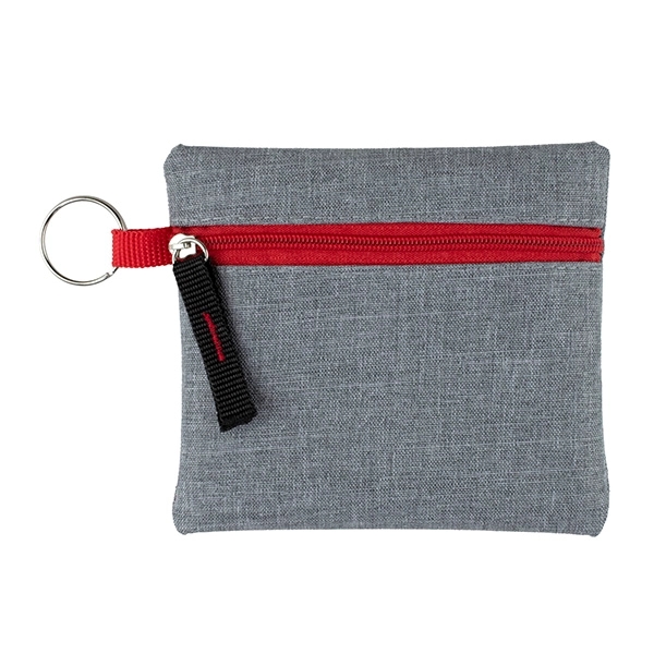 4 1/2" x 4 1/2" heathered gray polyester zippered pouch with... from ASI 62660 Innovation Line