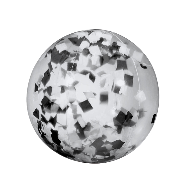 16" PVC inflatable beach ball with black and white confetti fill.... from ASI 63549 Jornik Manufacturing Corp / Jornik