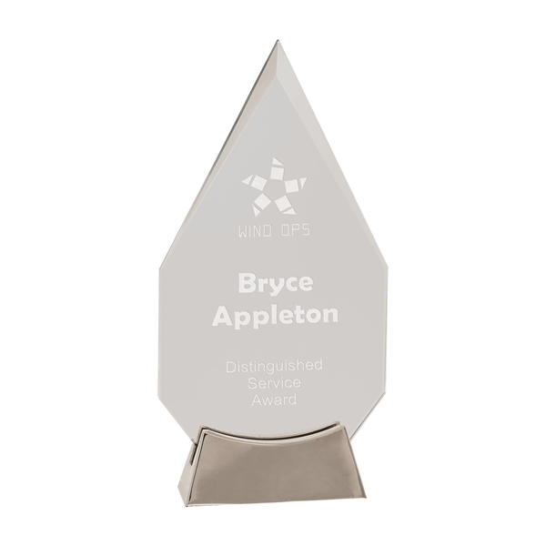 9 1/4" Clear Diamond Platinum Glass Award with full metal base.... from ASI 74601 Calico