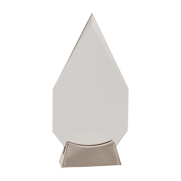 9 1/4" Clear Diamond Platinum Glass Award with full metal base.... from ASI 74601 Calico