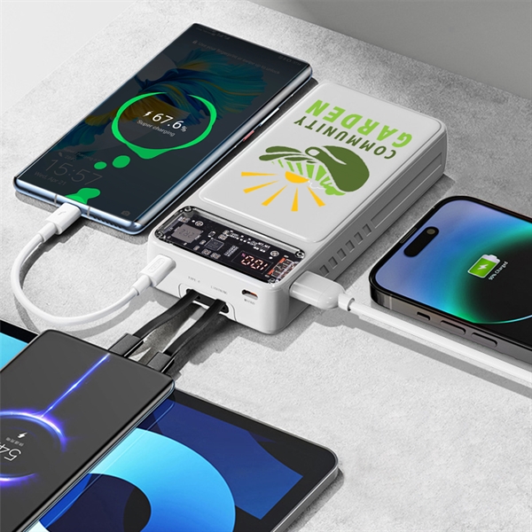 The Winnetka Transparent Corded Power Bank combines style and practicality in... from ASI 90154 Sunjoy Group Inc