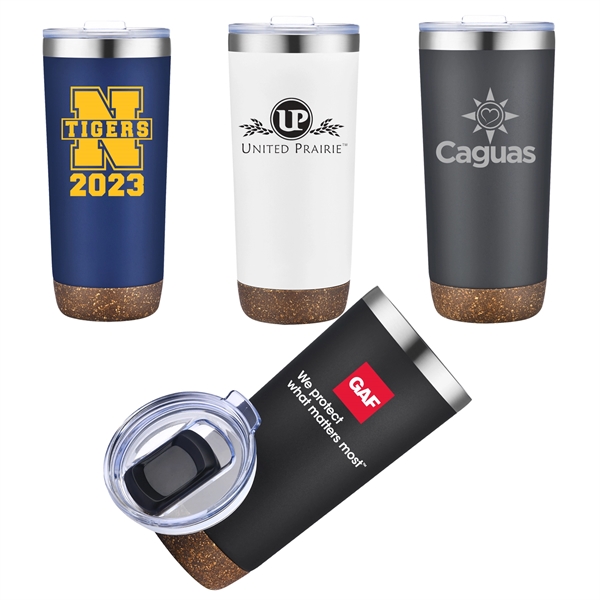 22 Oz Vacuum Sealed Travel Tumbler with Powdered Finish and Natural... from ASI 79535 Primetime / Primetime