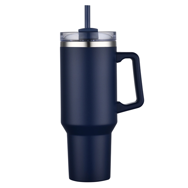 40 Oz S/S Travel Mug With Handle and Straw... from ASI 79535 Primetime / Primetime