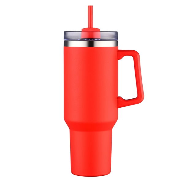 40 Oz S/S Travel Mug With Handle and Straw... from ASI 79535 Primetime / Primetime