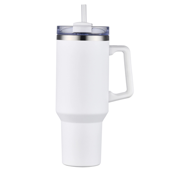 40 Oz S/S Travel Mug With Handle and Straw... from ASI 79535 Primetime / Primetime