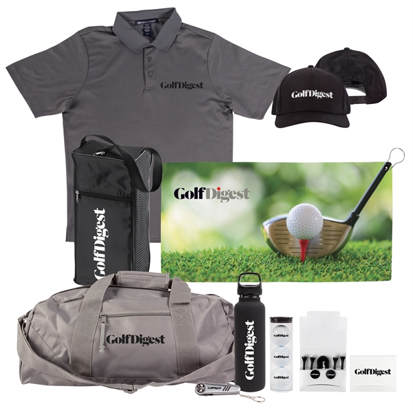 Duffle bag, hats, golf balls, tees, marker, divot tool, shirt, insulated... from ASI 44900 NC Custom (CI/Lanco) / Lanco