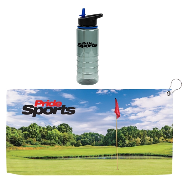 Sports bottle with golf towel... from ASI 44900 NC Custom (CI/Lanco) / Lanco