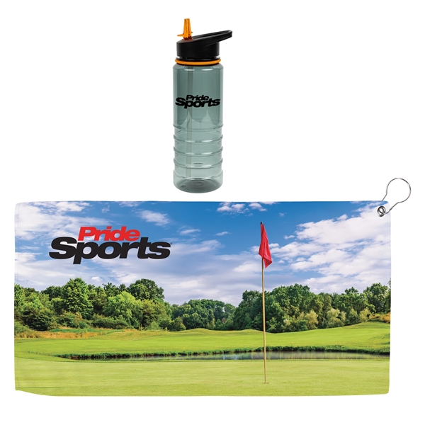 Sports bottle with golf towel... from ASI 44900 NC Custom (CI/Lanco) / Lanco