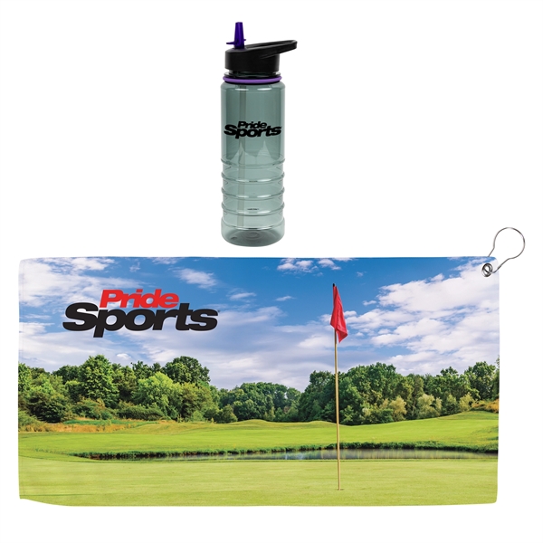 Sports bottle with golf towel... from ASI 44900 NC Custom (CI/Lanco) / Lanco