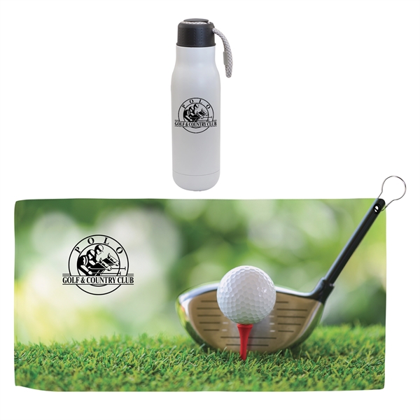 Hole in One Insulated Vacuum Bottle & Golf Towel Gift Set... from ASI 44900 NC Custom (CI/Lanco) / Lanco