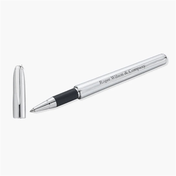 Nickel plated two part roller ball pen, with pouch.... from ASI 73010 Natico Originals Inc / Natico Originals