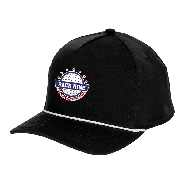 Structured baseball cap with woven rope along visor base and adjustable... from ASI 61125 Hit Promotional Products / Hit®